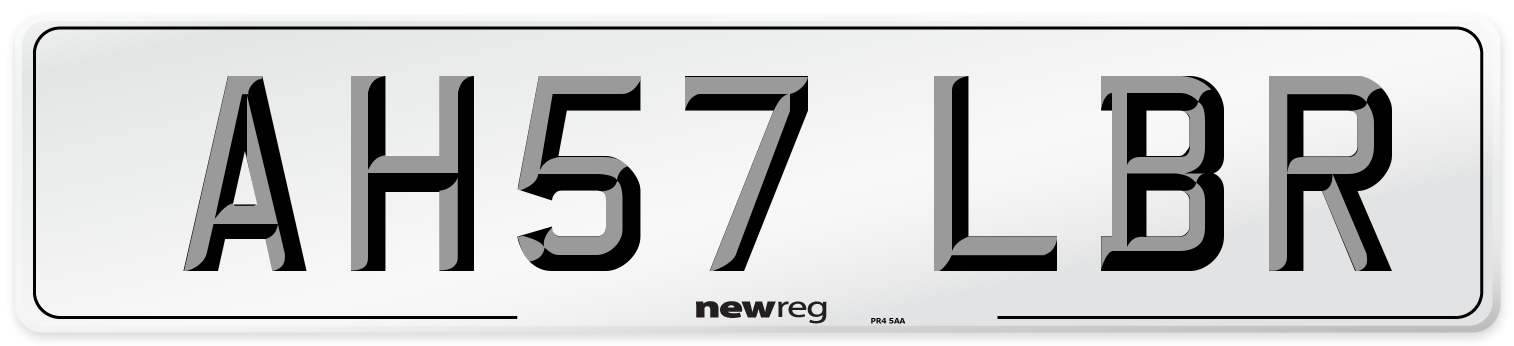 AH57 LBR Number Plate from New Reg